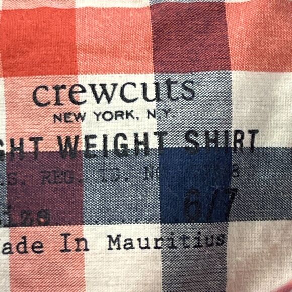 J Crew Shirt Boys Small 6/7 Long Sleeve Button Up Gingham Plaid Red White Blue - Picture 2 of 8